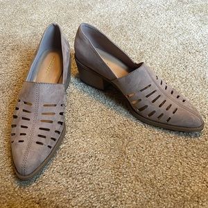 Maurices tan, suede, wedge. size 9